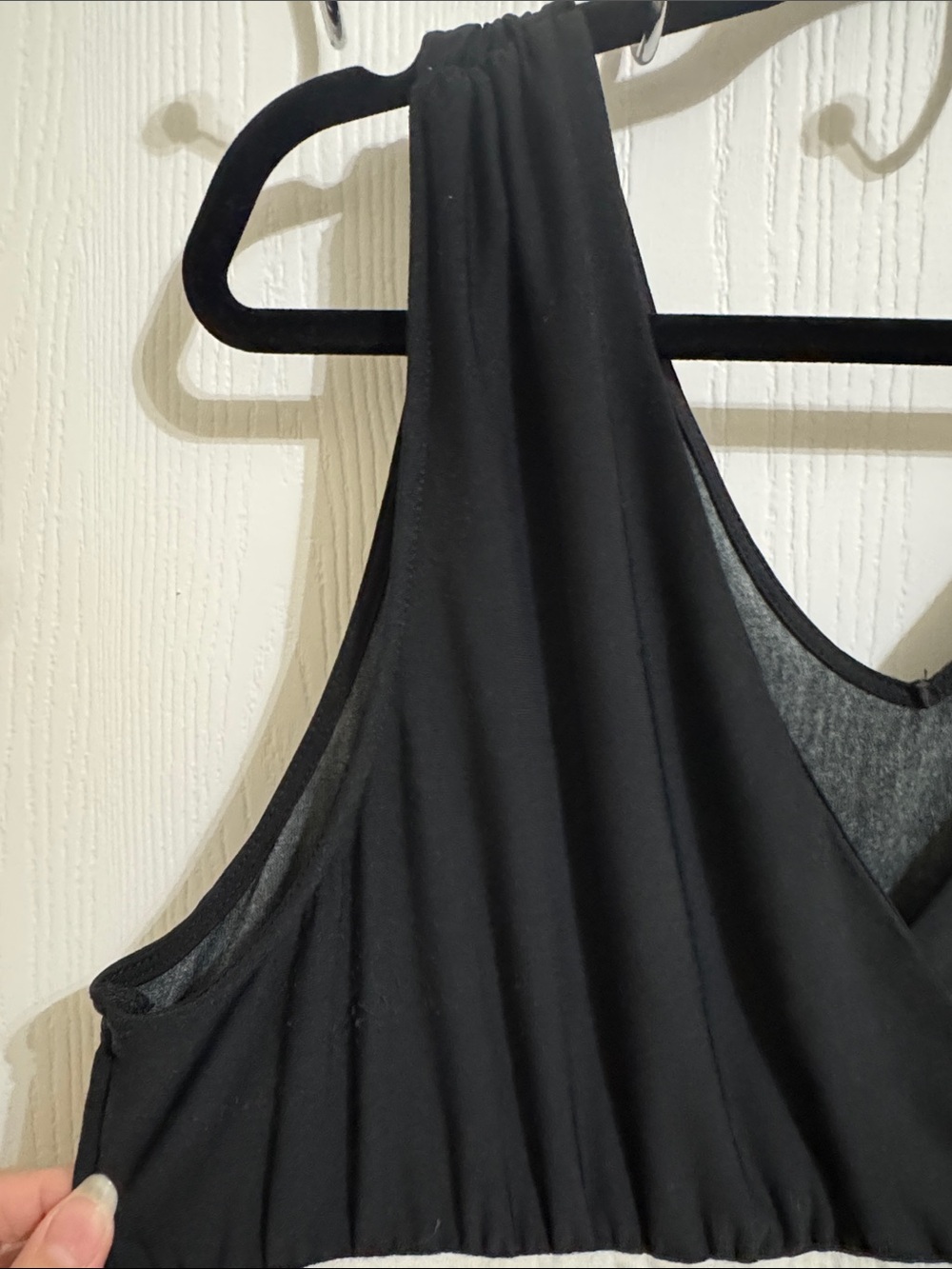 Forever Boho Black Maxi Dress V Neck Sleeveless Empire Waist Floral Motif XL - Picture 4 of 13